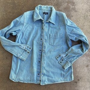 Men’s A.P.C. heavy denim Pearl snap button down shirt • size xl